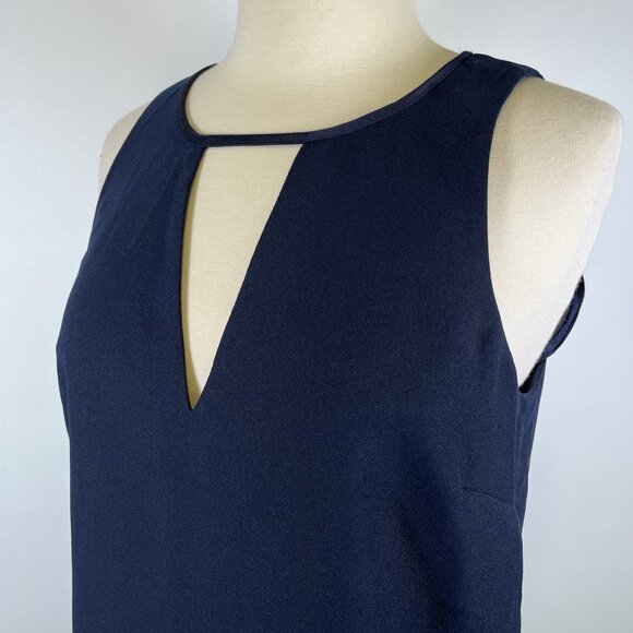 Banana Republic Navy Blue Crepe Keyhole Swing Mini Dress Size 4 NWT Office Party - Picture 5 of 8